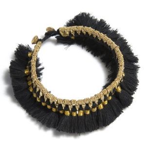 SHIRALEAH JEWELRY ANKLE TASSEL BRACELET IN BLACK